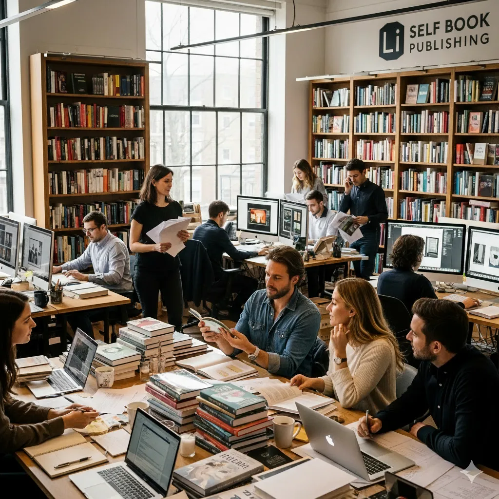 An editor and an author reviewing a manuscript together